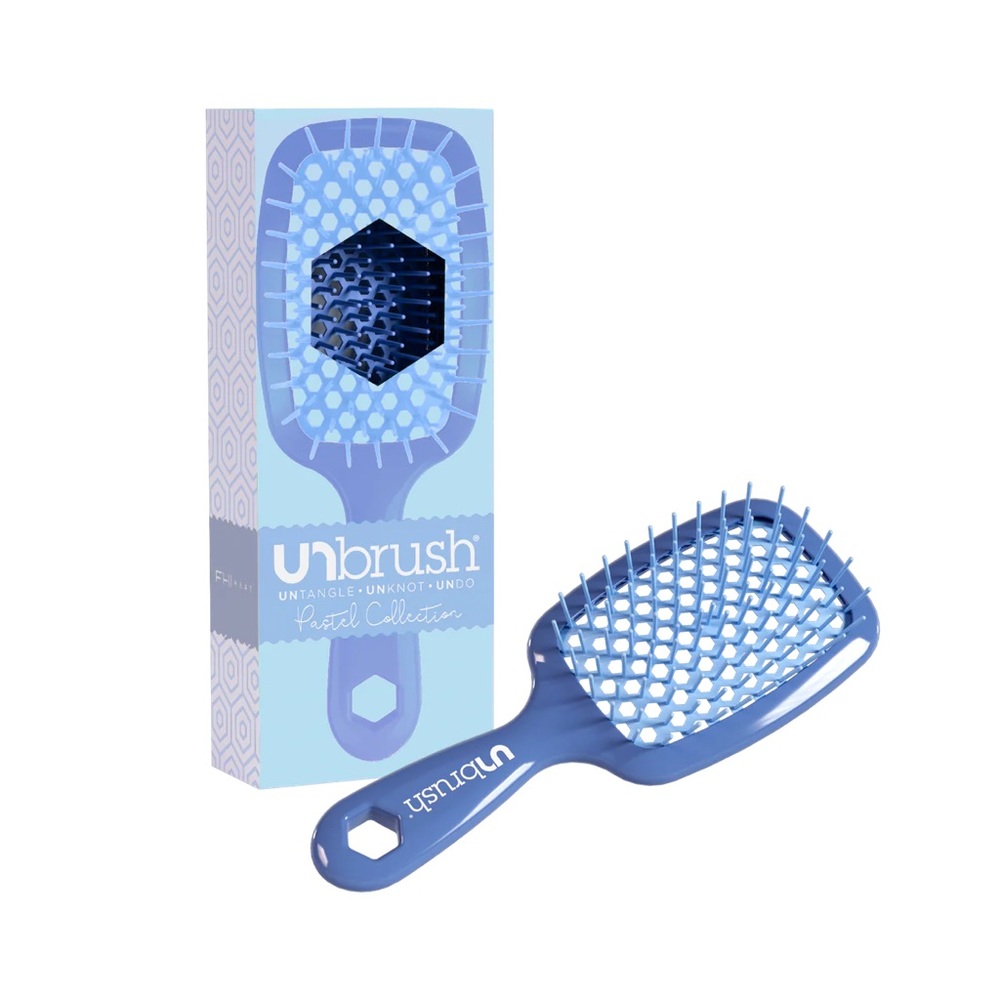 FHI HEAT Unbrush Wet & Dry Vented Detangling Hair Brush (Iris) Pastel NIB